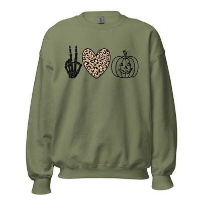 Monogrammed 'Peace Love Halloween' Crewneck Sweatshirt - United Monograms