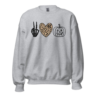 Monogrammed 'Peace Love Halloween' Crewneck Sweatshirt - United Monograms
