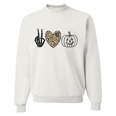 Monogrammed 'Peace Love Halloween' Crewneck Sweatshirt - United Monograms