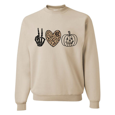 Monogrammed 'Peace Love Halloween' Crewneck Sweatshirt - United Monograms