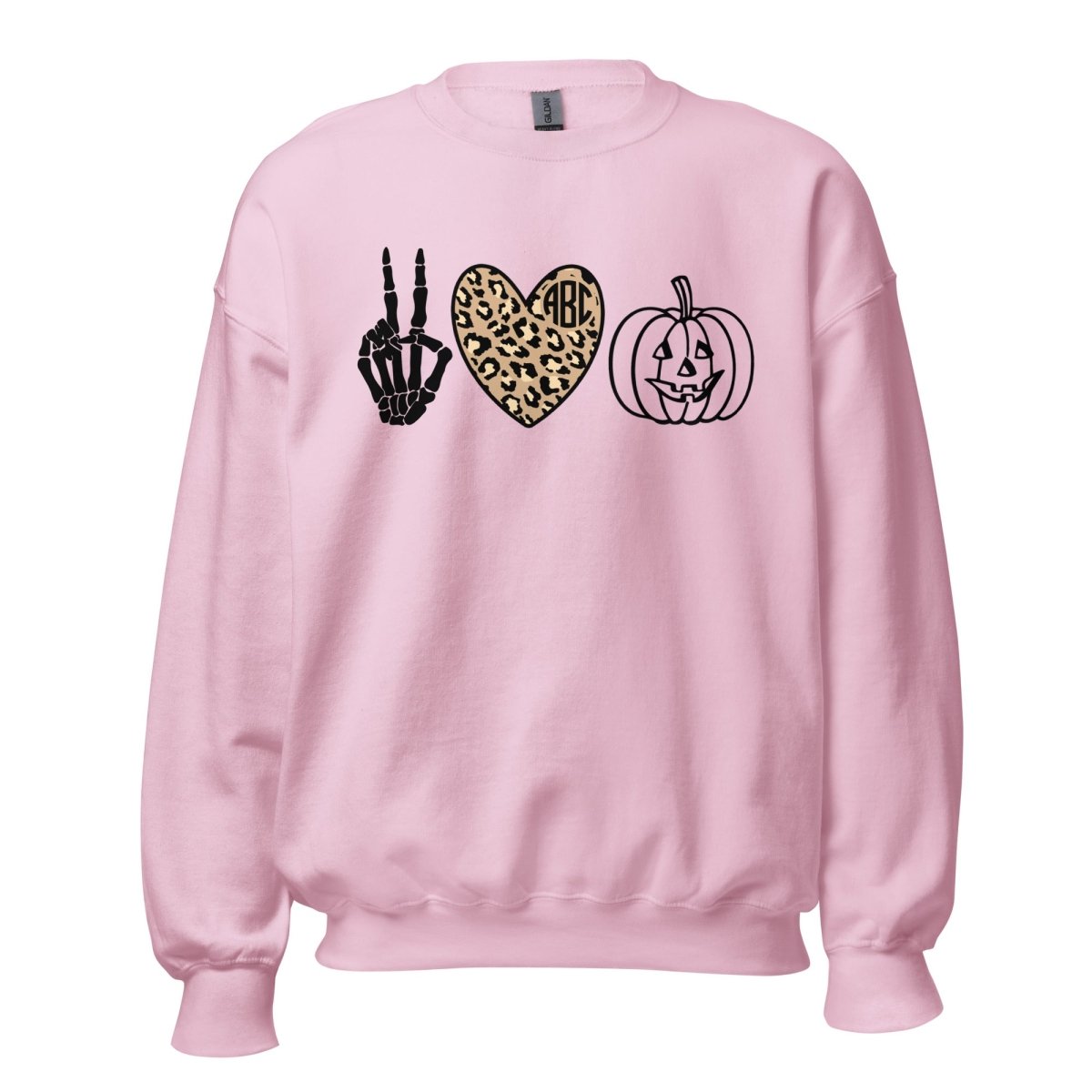 Monogrammed 'Peace Love Halloween' Crewneck Sweatshirt - United Monograms