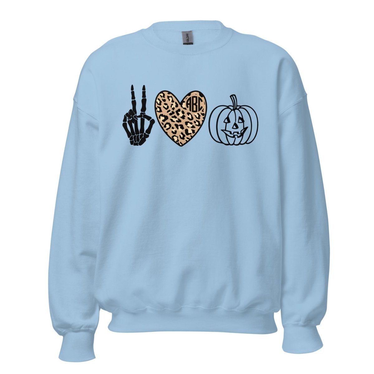 Monogrammed 'Peace Love Halloween' Crewneck Sweatshirt - United Monograms