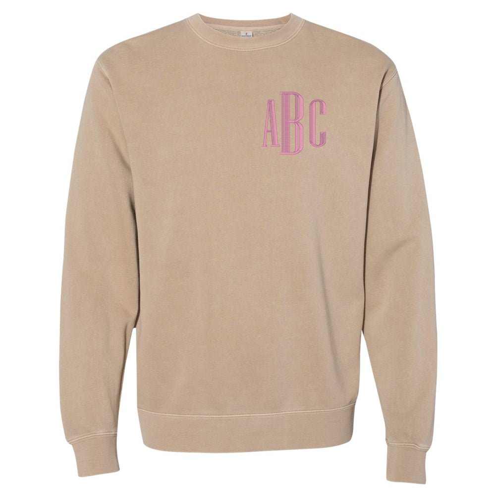 Monogrammed Pigment Dyed Crewneck Sweatshirt - United Monograms