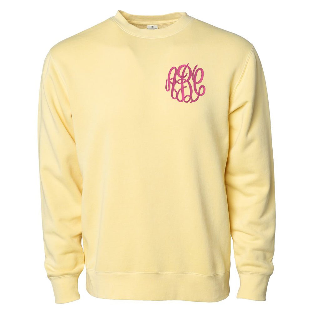 Monogrammed Pigment Dyed Crewneck Sweatshirt - United Monograms