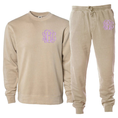 Monogrammed Pigment Dyed Jogger Set Package - United Monograms