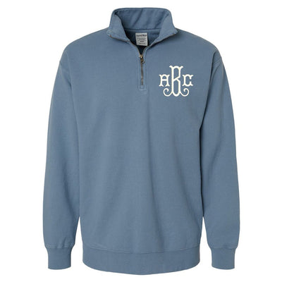 Monogrammed Pigment Dyed Quarter Zip - United Monograms