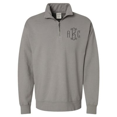 Monogrammed Pigment Dyed Quarter Zip - United Monograms