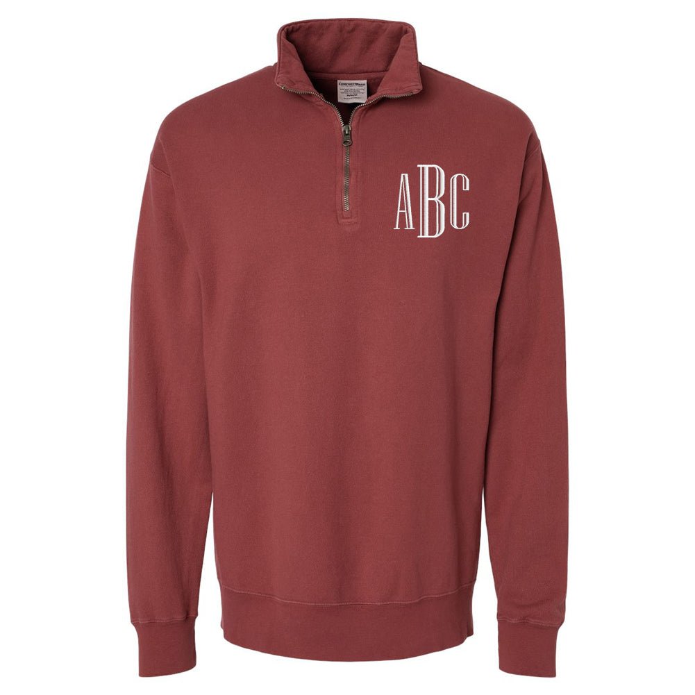 Monogrammed Pigment Dyed Quarter Zip - United Monograms