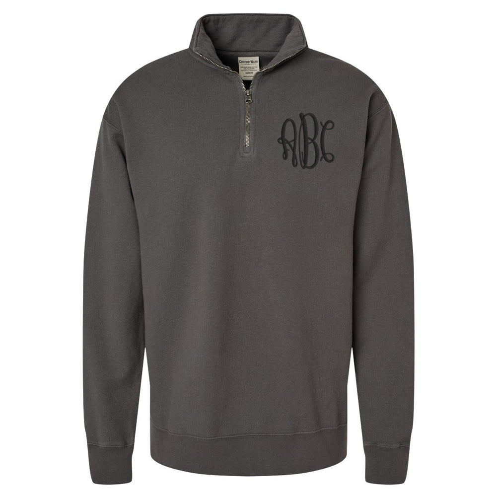 Monogrammed Pigment Dyed Quarter Zip - United Monograms