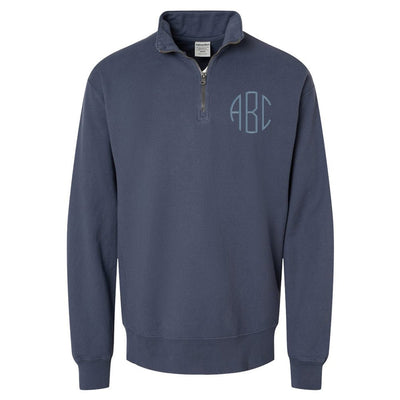 Monogrammed Pigment Dyed Quarter Zip - United Monograms