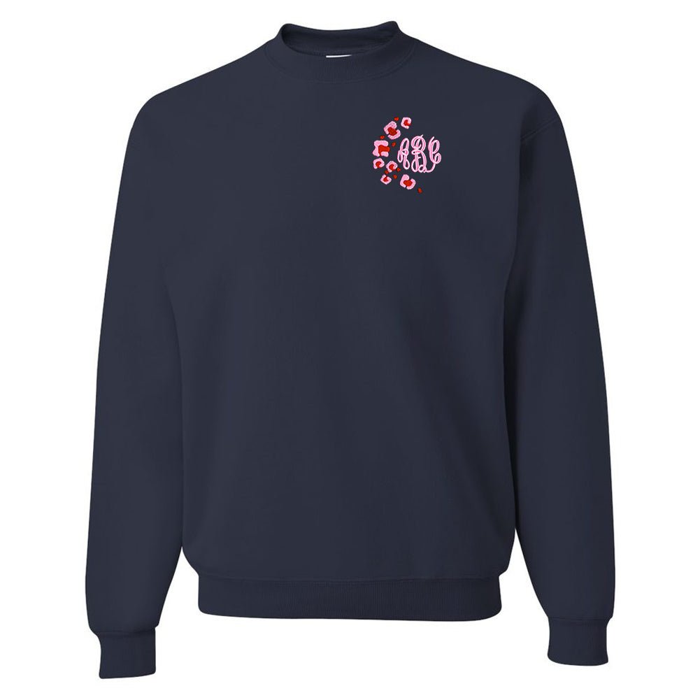 Monogrammed Pink Leopard Crewneck Sweatshirt - United Monograms