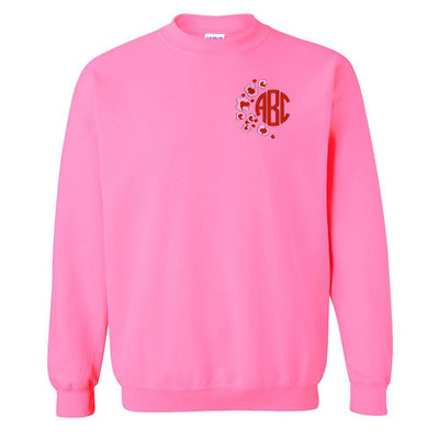 Monogrammed Pink Leopard Crewneck Sweatshirt - United Monograms