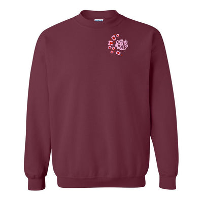 Monogrammed Pink Leopard Crewneck Sweatshirt - United Monograms