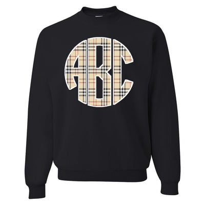 Monogrammed 'Plaid' Big Print Crewneck Sweatshirt - United Monograms