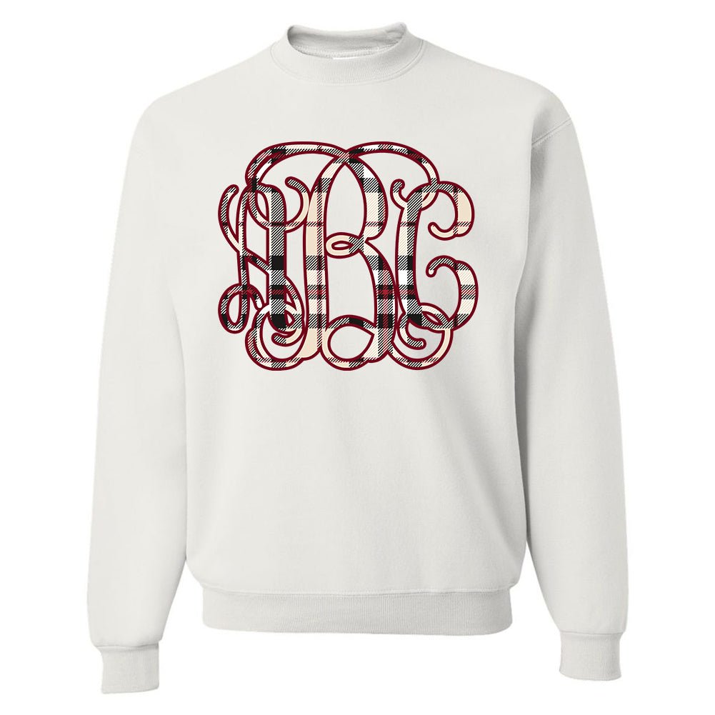 Monogrammed 'Plaid' Big Print Crewneck Sweatshirt - United Monograms