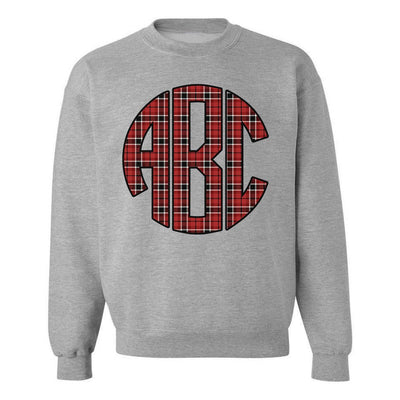 Monogrammed 'Plaid' Big Print Crewneck Sweatshirt - United Monograms