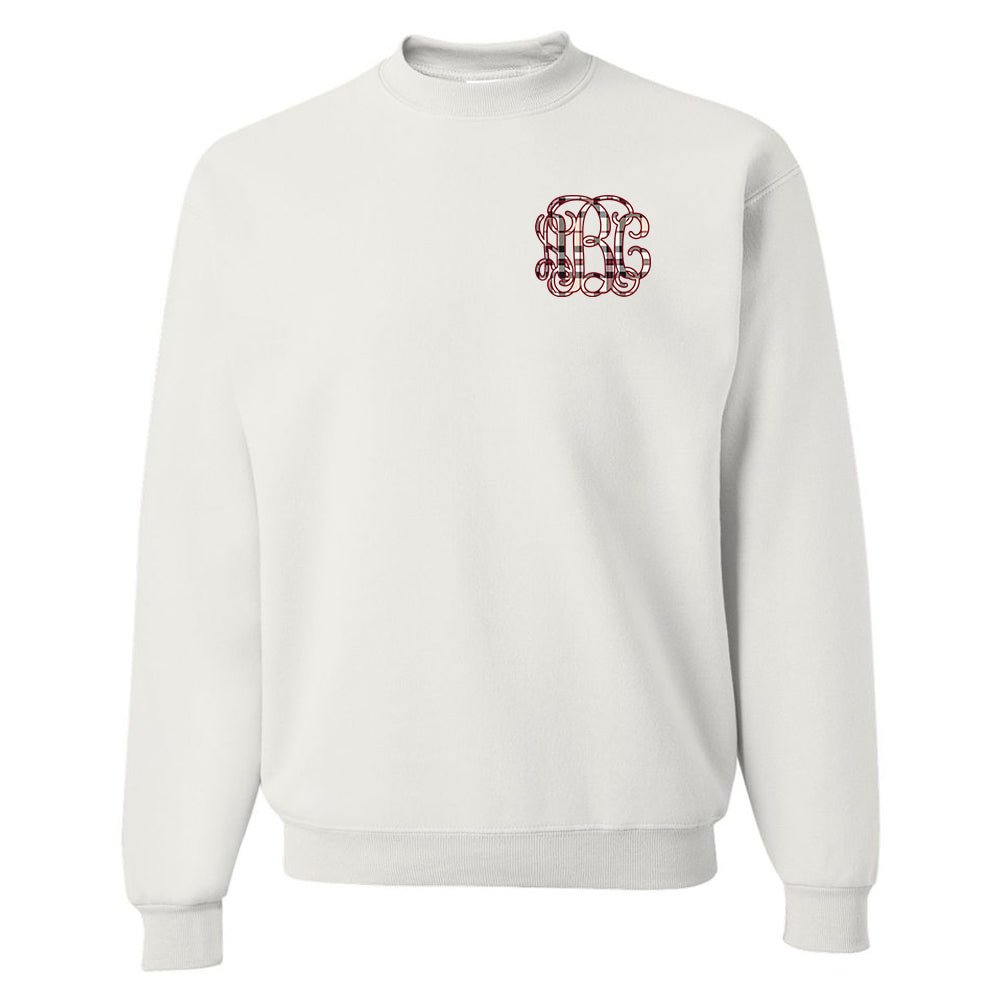 Monogrammed 'Plaid' Big Print Crewneck Sweatshirt - United Monograms