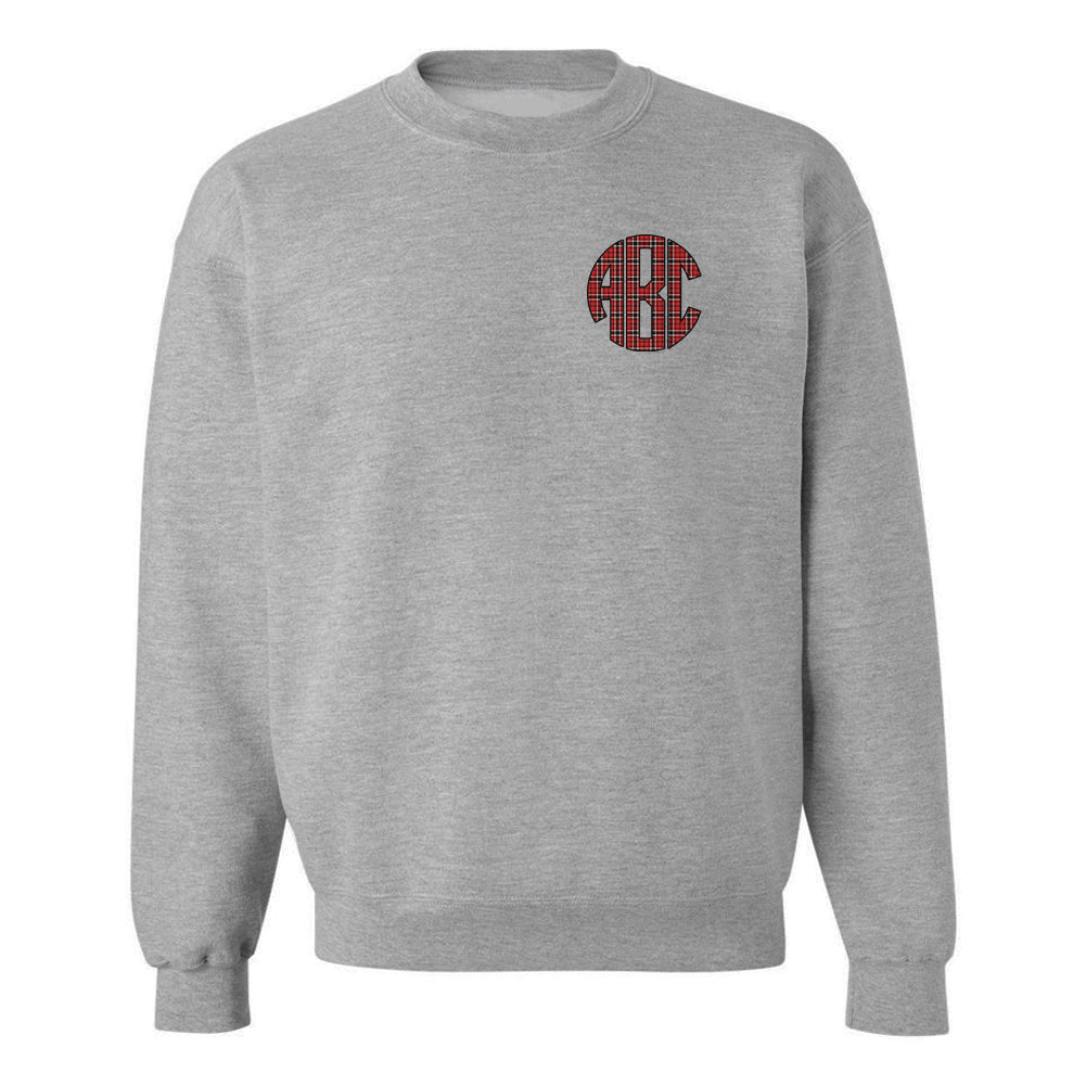 Monogrammed 'Plaid' Big Print Crewneck Sweatshirt - United Monograms