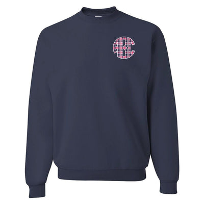 Monogrammed 'Plaid' Big Print Crewneck Sweatshirt - United Monograms