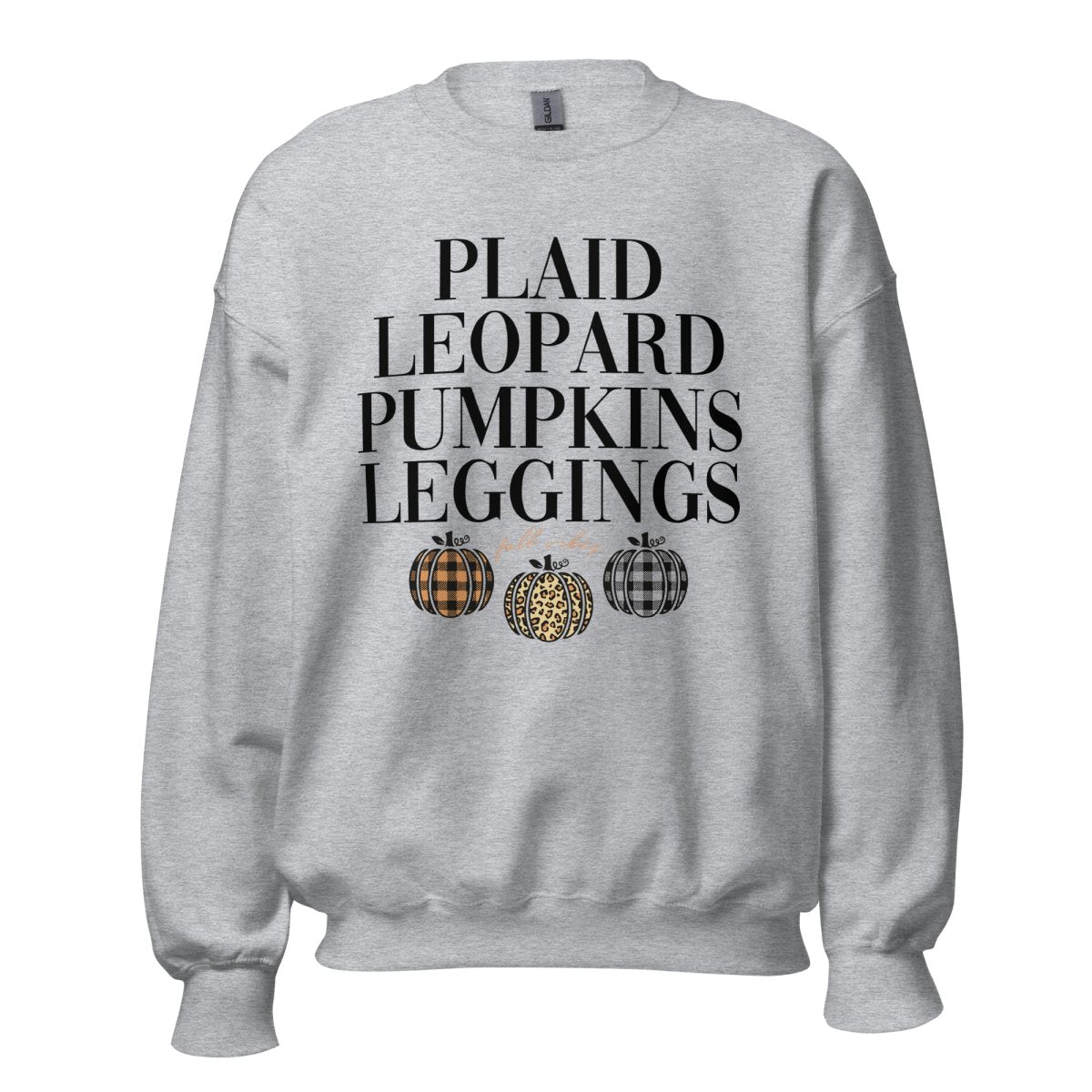 Monogrammed 'Plaid, Leopard, Pumpkins' Crewneck Sweatshirt - United Monograms