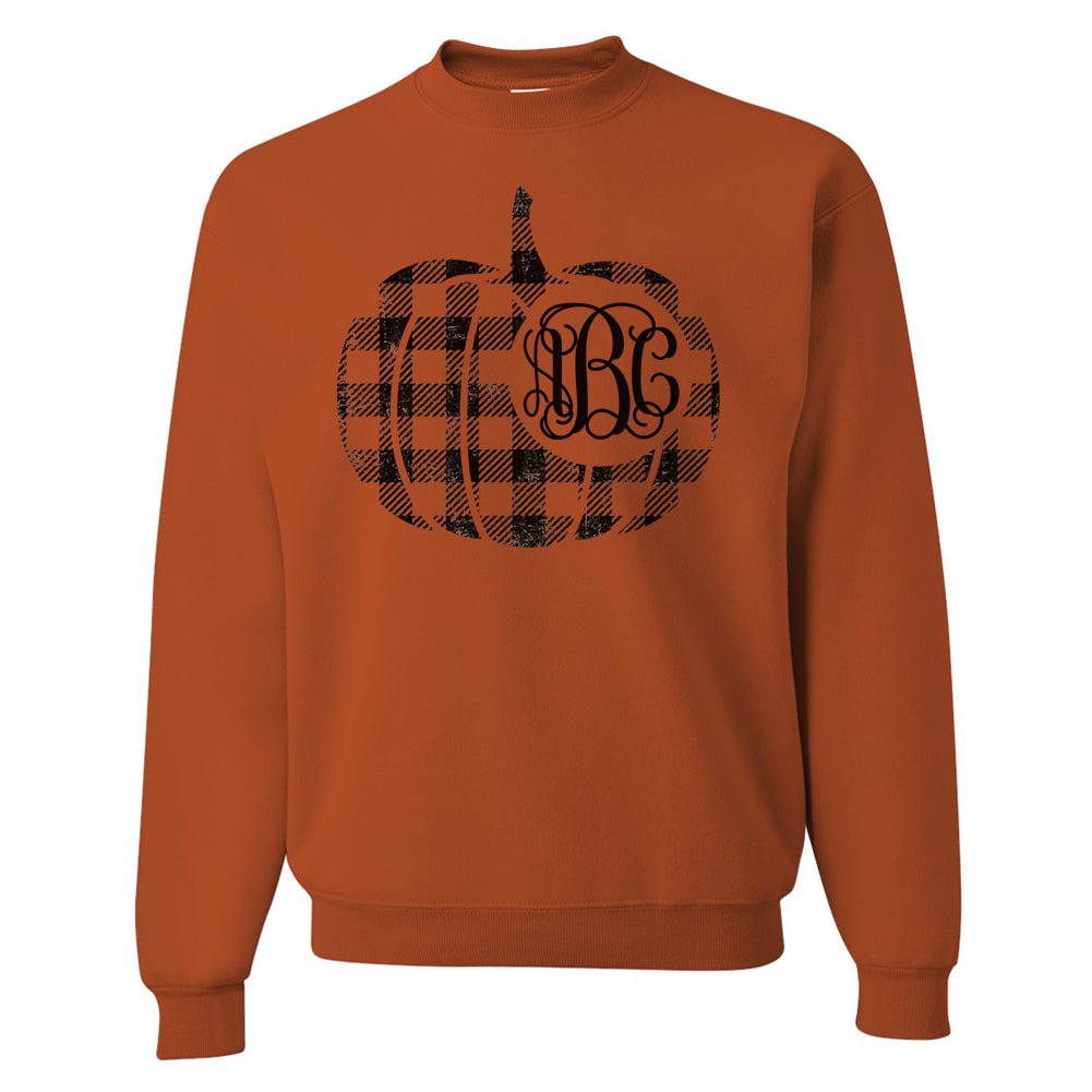 Monogrammed 'Plaid Pumpkin' Crewneck Sweatshirt - United Monograms