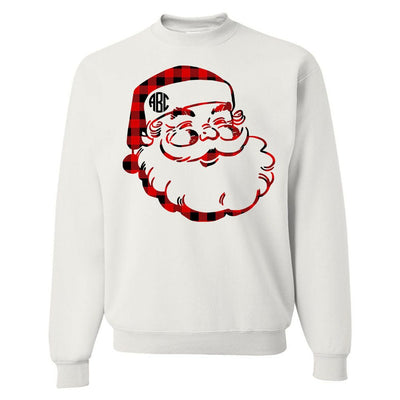 Monogrammed 'Plaid Santa' Crewneck Sweatshirt - United Monograms