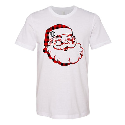 Monogrammed 'Plaid Santa' Premium T-Shirt - United Monograms