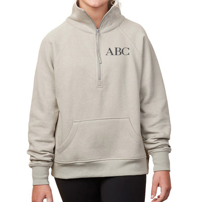 Monogrammed Pocket Quarter Zip Sweatshirt - United Monograms