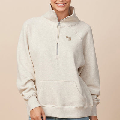 Monogrammed Pocket Quarter Zip Sweatshirt - United Monograms