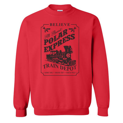 Monogrammed 'Polar Express Train Depot' Crewneck Sweatshirt - United Monograms