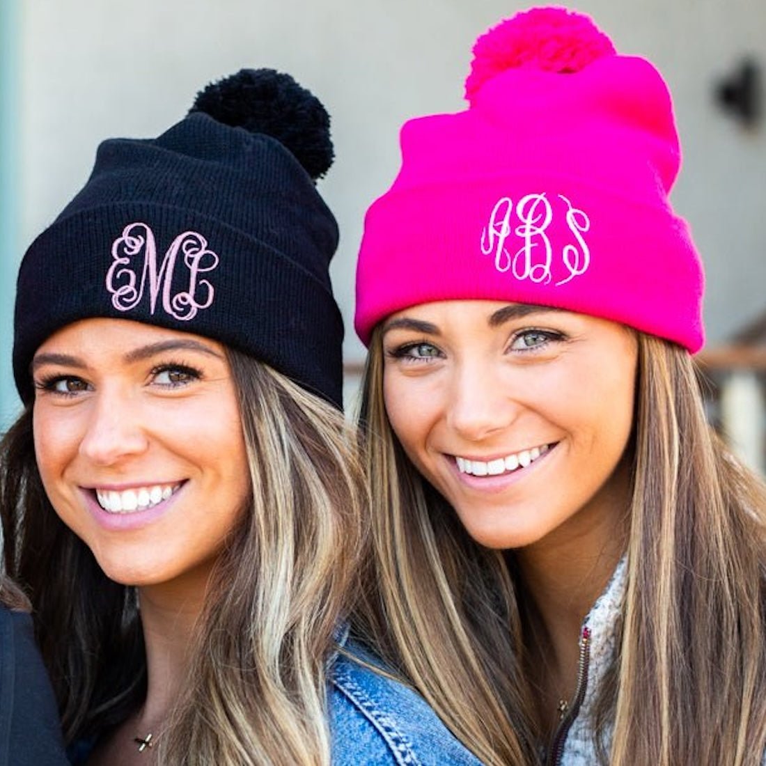 Monogrammed Pom Pom Beanie - United Monograms