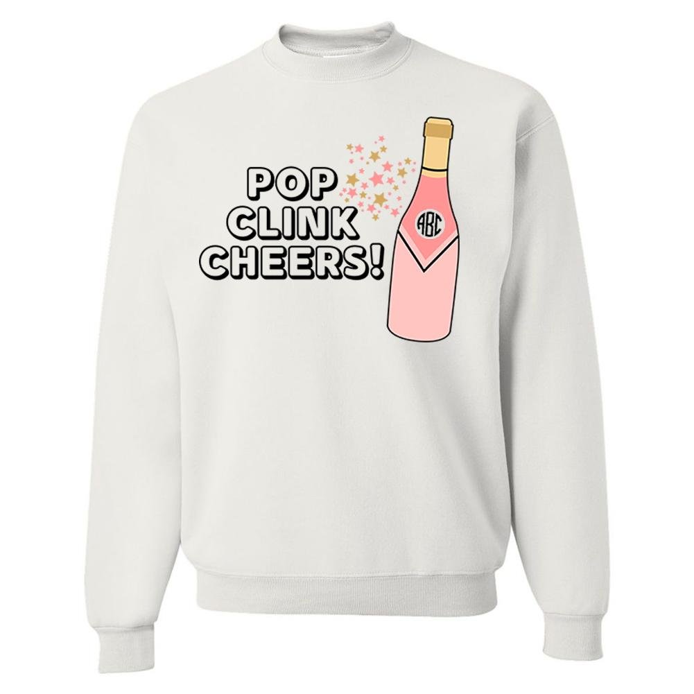 Monogrammed 'Pop Clink Cheers' Crewneck Sweatshirt - United Monograms