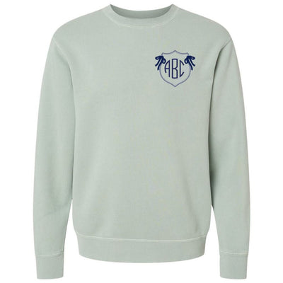 Monogrammed 'Preppy Crest' Cozy Crew - United Monograms