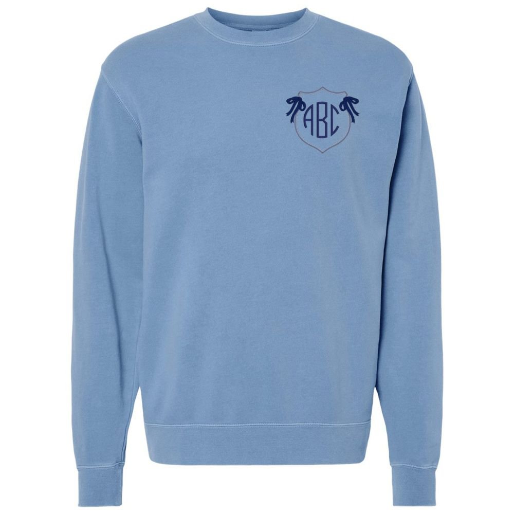 Monogrammed 'Preppy Crest' Cozy Crew - United Monograms