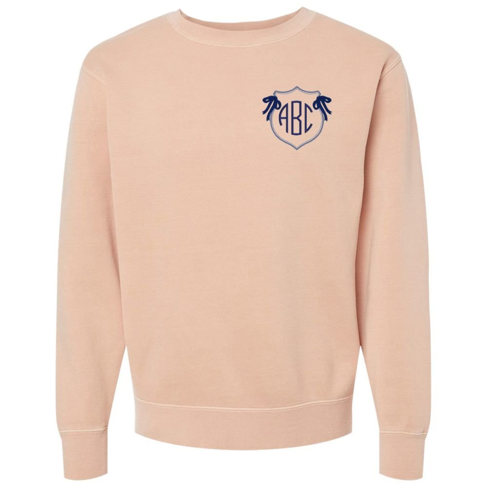 Monogrammed 'Preppy Crest' Cozy Crew - United Monograms