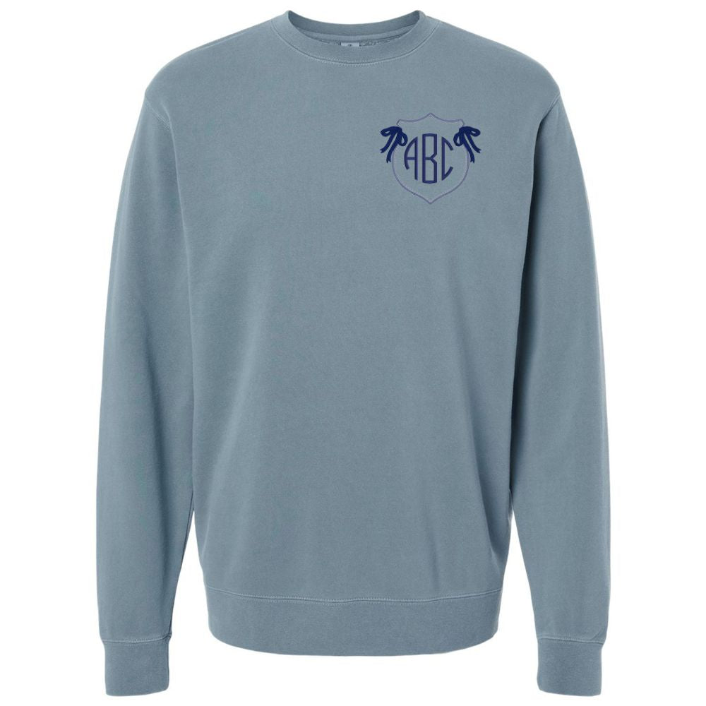 Monogrammed 'Preppy Crest' Cozy Crew - United Monograms