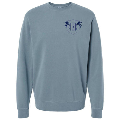 Monogrammed 'Preppy Crest' Cozy Crew - United Monograms