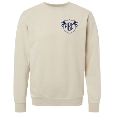 Monogrammed 'Preppy Crest' Cozy Crew - United Monograms