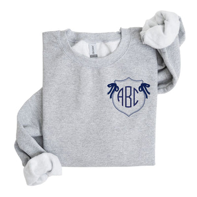 Monogrammed 'Preppy Crest' Crewneck Sweatshirt - United Monograms