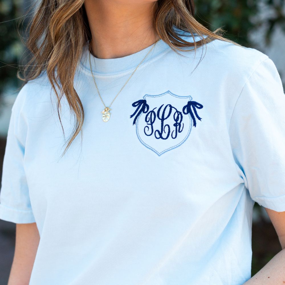 Monogrammed 'Preppy Crest' T-Shirt - United Monograms