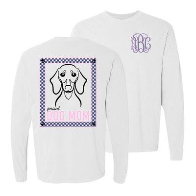Monogrammed 'Proud Dog Mom' Front & Back Long Sleeve T-Shirt - United Monograms