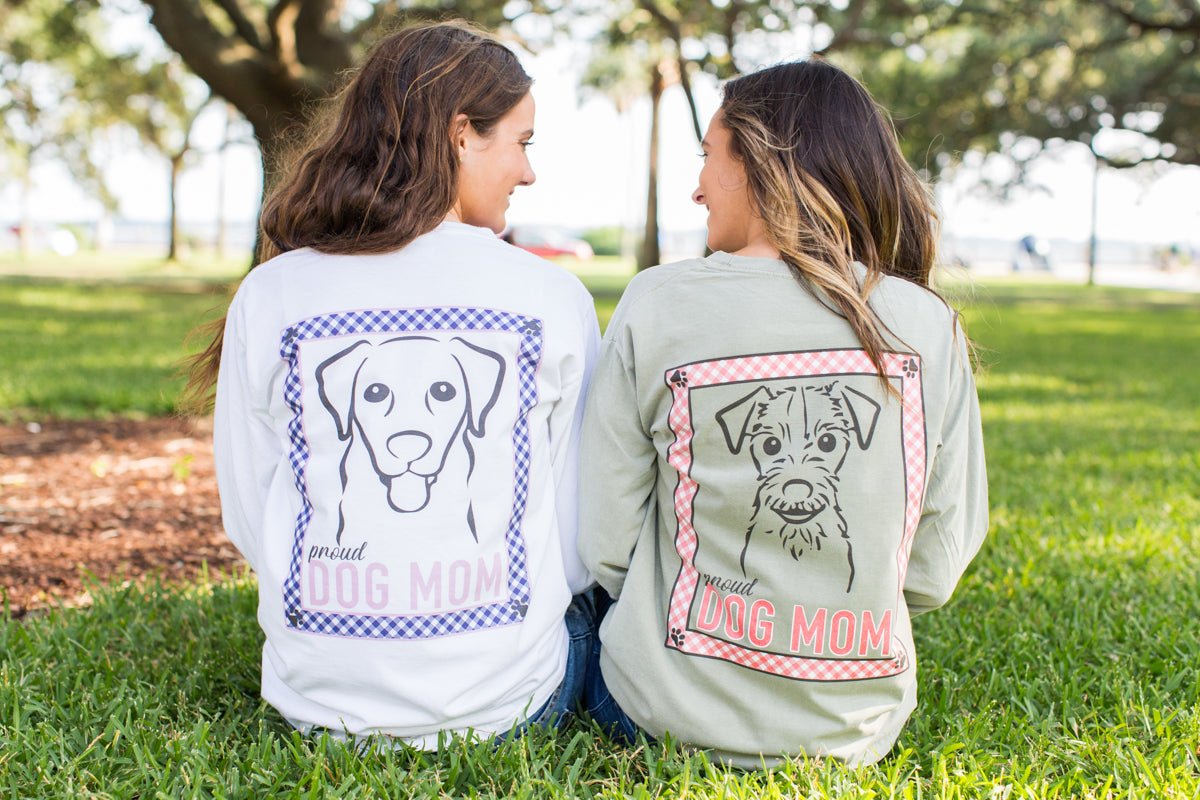 Monogrammed Proud Dog Mom Front Back Long Sleeve T Shirt United Monograms