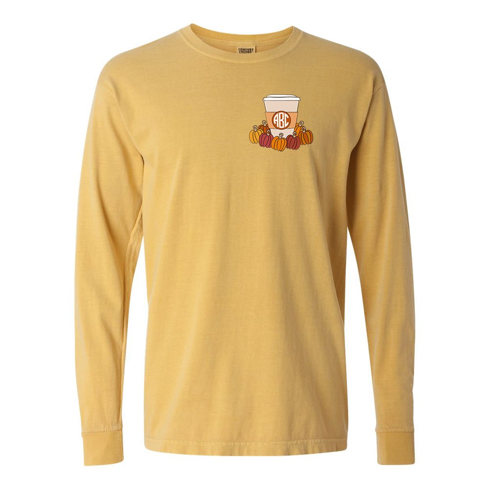 Monogrammed 'Pumpkin Coffee' Long Sleeve T-Shirt - United Monograms