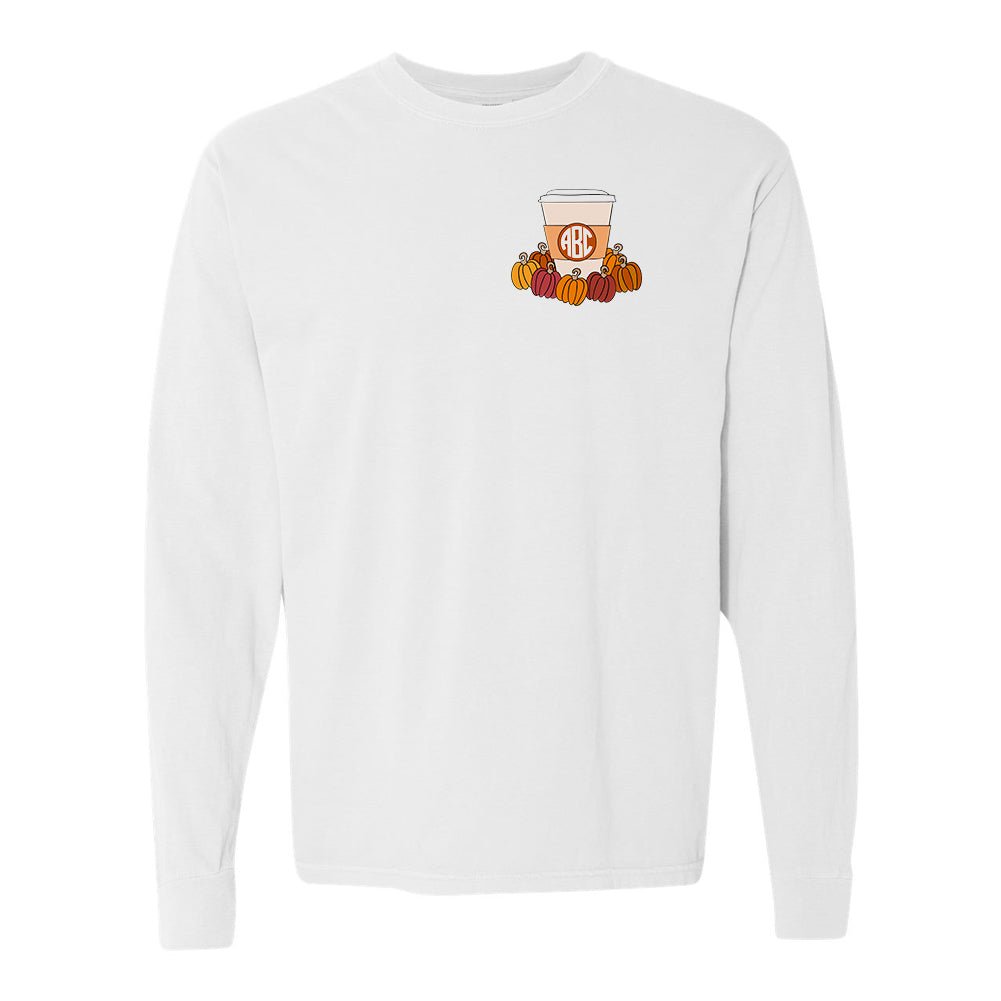 Monogrammed 'Pumpkin Coffee' Long Sleeve T-Shirt - United Monograms