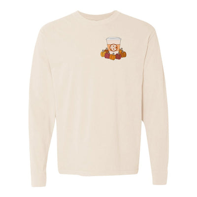 Monogrammed 'Pumpkin Coffee' Long Sleeve T-Shirt - United Monograms