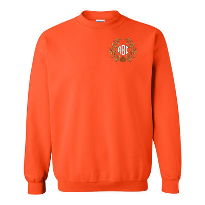 Monogrammed Pumpkin Leaves Crewneck Sweatshirt - United Monograms