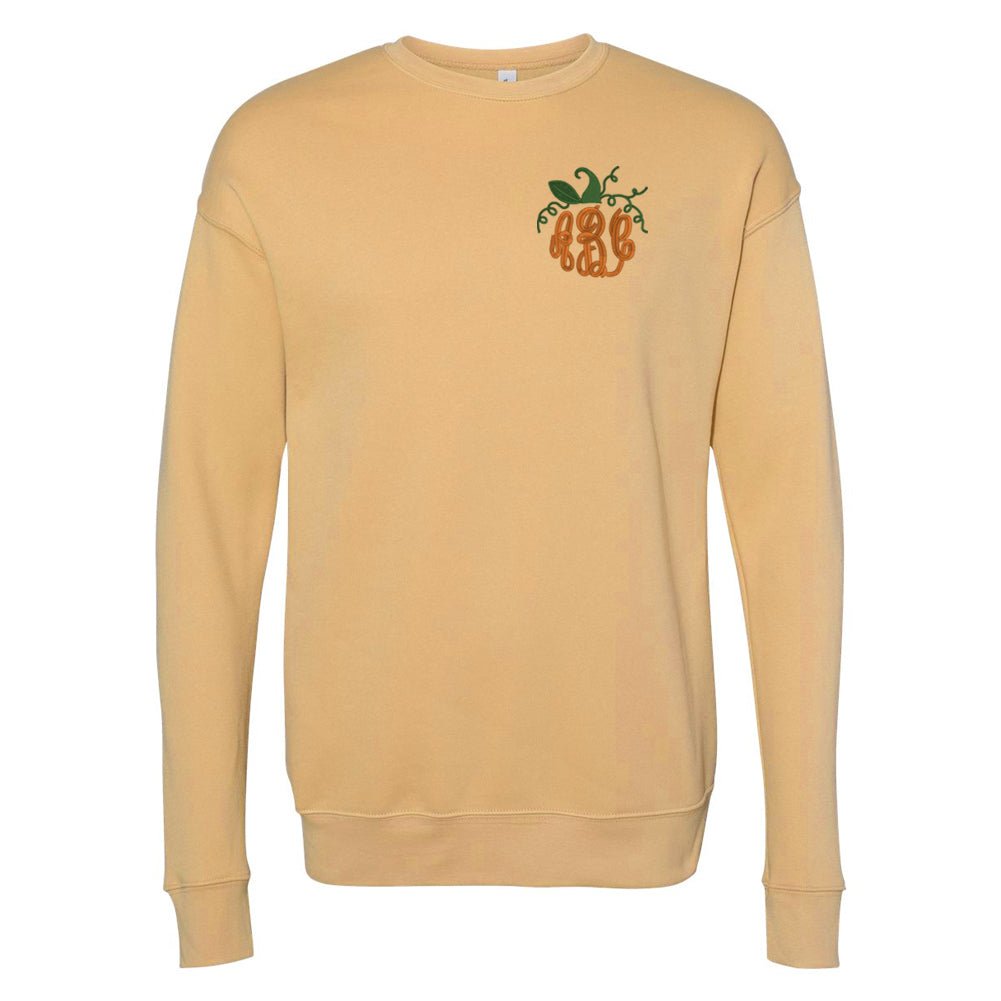 Monogrammed Pumpkin Premium Crewneck Sweatshirt - United Monograms