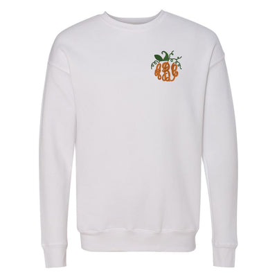 Monogrammed Pumpkin Premium Crewneck Sweatshirt - United Monograms