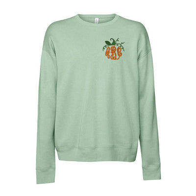 Monogrammed Pumpkin Premium Crewneck Sweatshirt - United Monograms