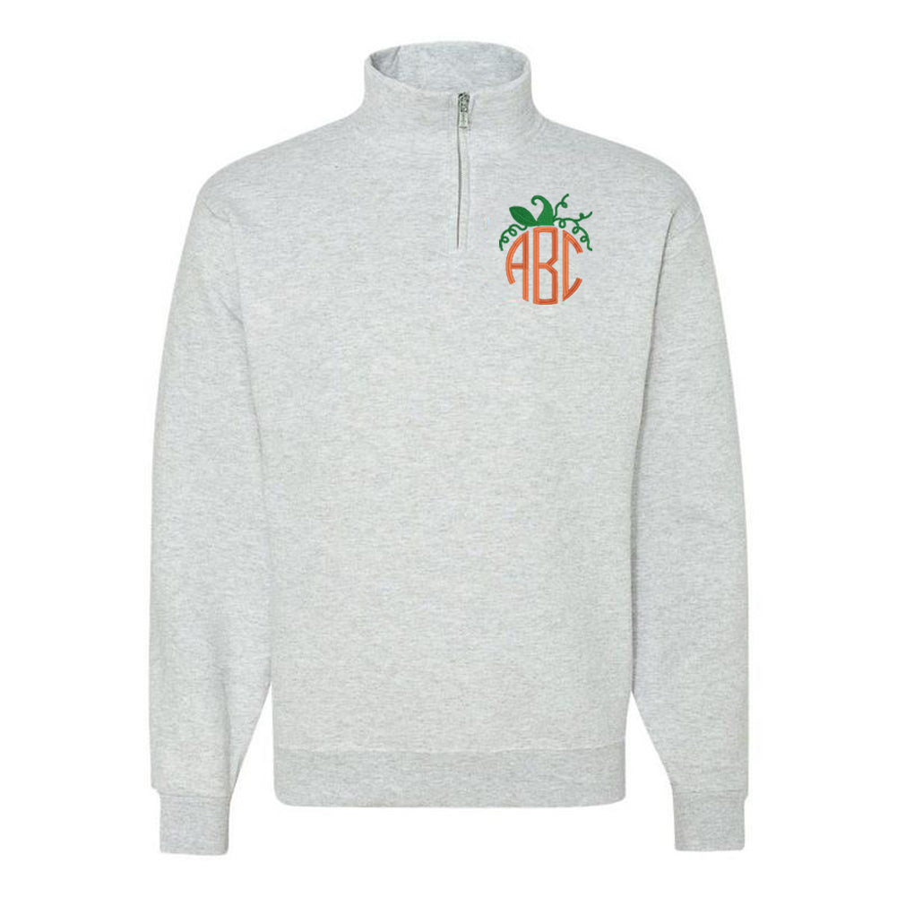 Monogrammed Pumpkin Quarter Zip Sweatshirt - United Monograms